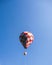 Balloons made of colorful paper filled with hot air inside are released into the sky