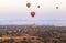 Balloons over Tempels Bagan at sunrise