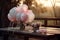 Balloons and Peonies on Bench