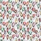 Balloons seamless pattern, hand drawn baloons isolated, sketchy colorful texture