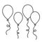 Balloons simple drawing outline for coloring book