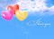 Balloons in sky and LOVE word