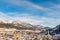 The balloons and snow-capped mountains over Schladming, Styria, Austria, Europe