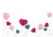 Balloons trees on white background.Heart shaped balloons icon.