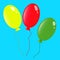 Balloons vector illustration. Decorations for birthday, holiday.