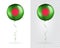 Balloons in Vector White Red as Bangladesh National Flag