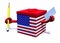 Ballot box with american flag