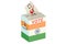 Ballot box with flag of India
