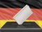 Ballot box with German flag on background