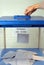 Ballot box and hand voting