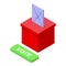 Ballot box icon isometric vector. Online vote