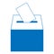 Ballot box icon. Vector illustration of a ballot box for election. Box for votes on voting