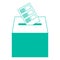 Ballot box icon. Vector illustration of a ballot box for election. Box for votes on voting