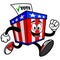 Ballot Box Mascot Running