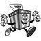 Ballot Box Mascot Running with Money Illustration