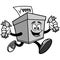 Ballot Box Running with Money Illustration