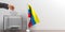 Ballot box and a small Venezuela flag. 3d illustration