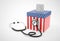 Ballot box and stethoscope for USA.