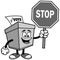 Ballot Box with Stop Sign Illustration