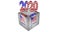 Ballot box USA Election 2020 vote flag centre white background