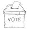 Ballot box. Vector box for vote. Ballot box for voting in elections hand drawn