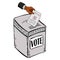 Ballot box. Vector illustration box for vote. Ballot box for voting in elections hand drawn.