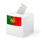 Ballot box with voting paper. Portugal