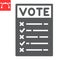 Ballot paper glyph icon, election and checklist, voting paper sign vector graphics, editable stroke solid icon, eps 10.