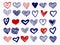 Ballpoint pen drawing doodle hearts vector big collection