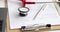 Ballpoint pen and stethoscope lying on documents patient medical history 4k movie slow motion