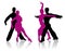 Ballroom dancers silhouettes