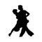 Ballroom and sports dances, silhouette of a pair of dancers