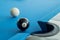 Balls of American Pool or Snooker billiard game any of various games played on blue flannel table