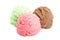 Balls of multi flavor ice cream