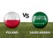 Balls with rival country flags