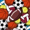 Balls sport game various seamless pattern