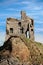 Ballybunion castle ruin on a beautiful rock face