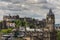 Balmoral Clock Tower and Castle from Calton Hill, Edinburgh, Scotland, UK.