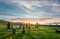 Balnakeil Chapel,historic church ruins and graveyard at sunset,next to Balnakeil Beach, Lairg,northwest Scotland,UK