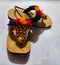 Balochi traditional handmade multishade sandals,kids embroidered fancy slipper