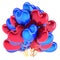 Baloons birthday party heart shaped balloons bunch blue red glossy