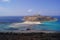 Balos Beach,  Kissamos, Crete Greece: view of the beach and the lagoon