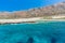 Balos beach. View from Gramvousa Island, Crete in Greece.Magical turquoise waters, lagoons, beaches