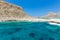 Balos beach. View from Gramvousa Island, Crete in Greece.Magical turquoise waters, lagoons, beaches