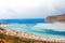 Balos Island in Crete, Greece. landscape of mediterranean sea with diferent shades of turquoise