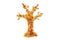 Baltic amber pieces shaped like a tree, isolated on white.