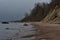 Baltic coast in spring under cloudy sky.