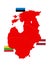Baltic countries map with flags - Baltic states, Baltic republics, Baltic nations or simply the Baltics