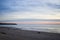 Baltic`s sea and Parnu beach at sunset, Estonia