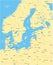 Baltic Sea Area Map - Vector Illustration